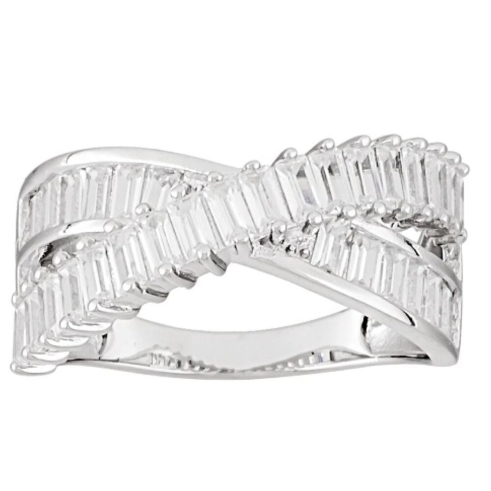 NEW White Cubic Zirconia Rhodium Over Silver Ring 1.90ctw Size 7